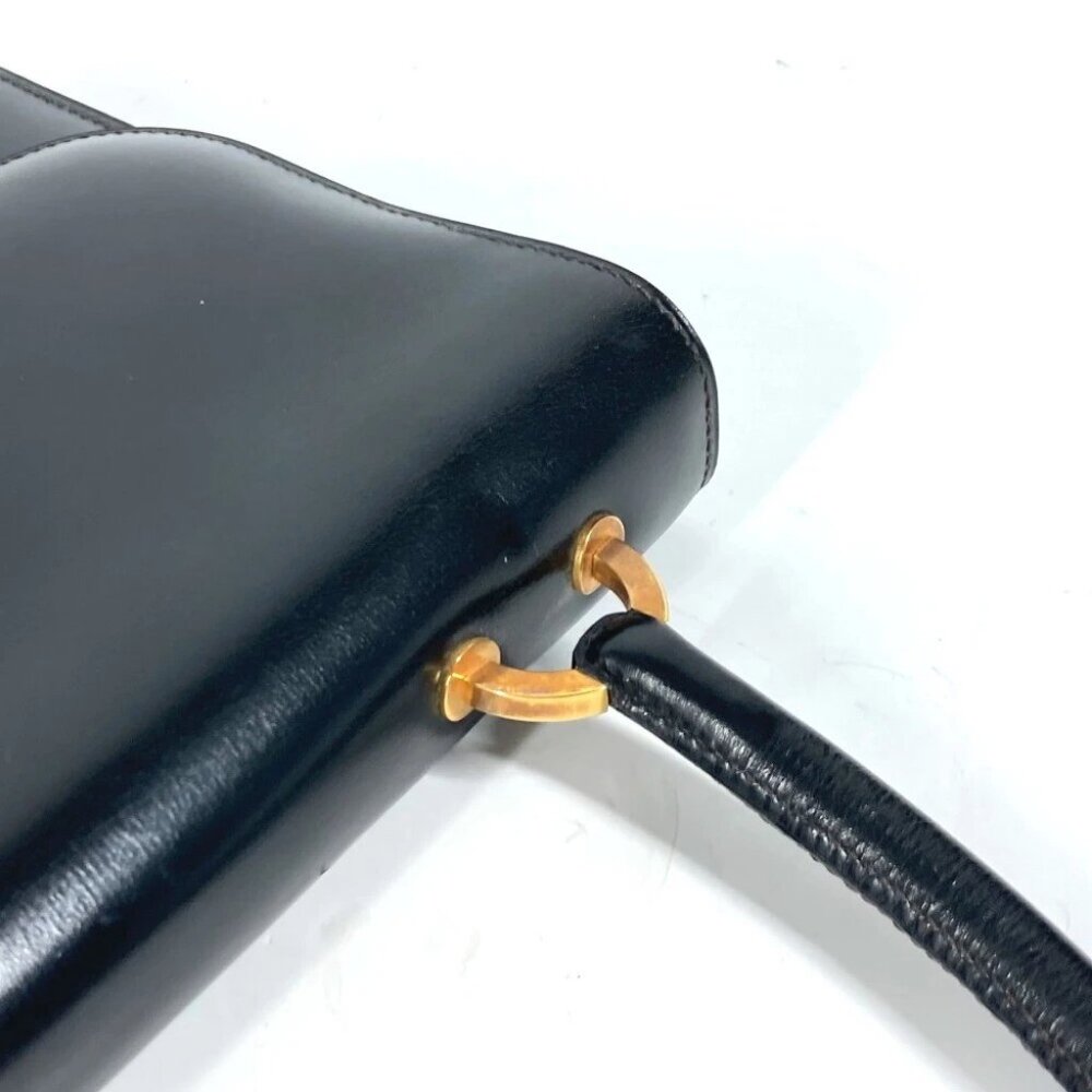 HERMES vintage Ring Do Hand Bag Flap Shoulder Bag Bock Scarf Black/GoldHardware - Picture 12 of 15